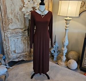 a new day Long Sleeve Maxi Chocolate Brown